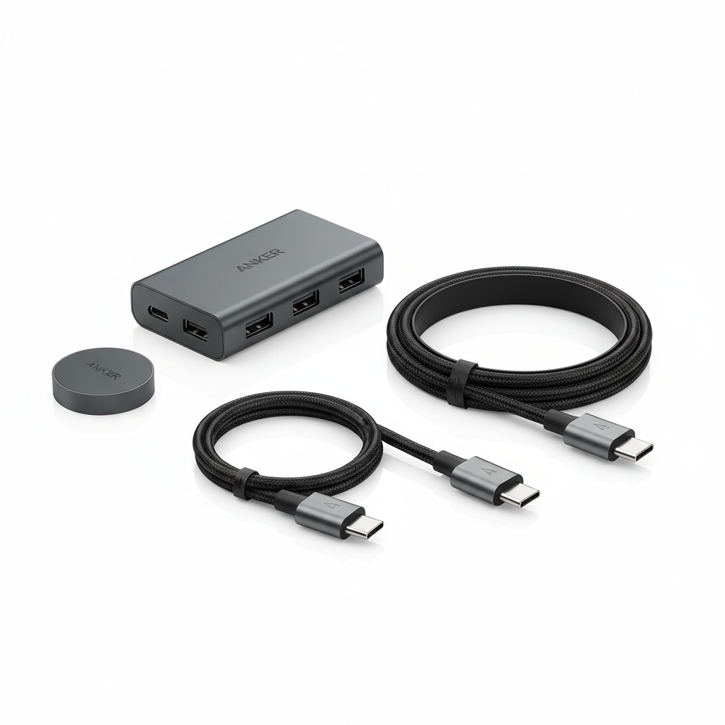 Anker USB-C Hub in silver