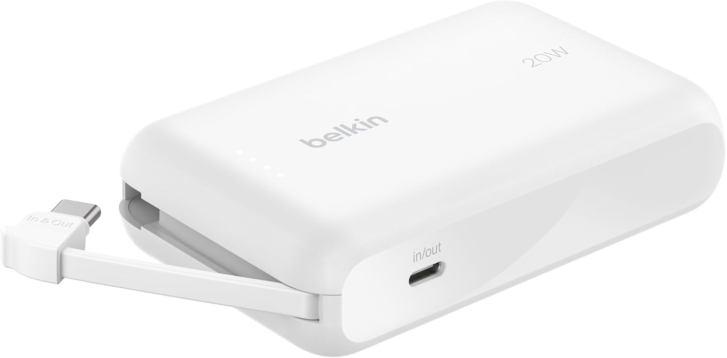 Belkin Power Bank 20W 10,000mAh With Integrated Cable
